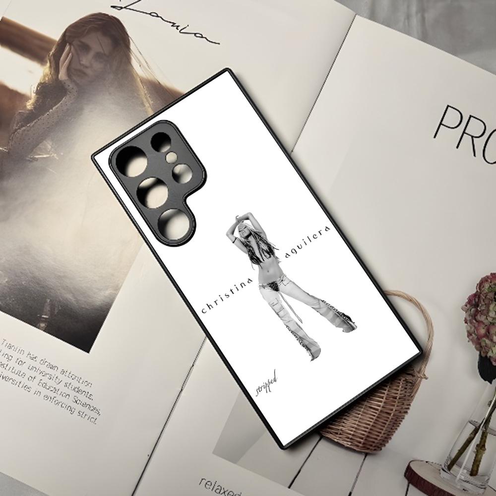 Christina Maria Aguilera Phone Case For Samsung Galaxy S26 S25 S24 S23 S22 S20 S21 Edge Ultra Plus Fe Colored Silver Cover