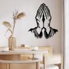 Black Metal Praying Hands Wall Art Religious Christian Faith Decor for Living Room Bedroom