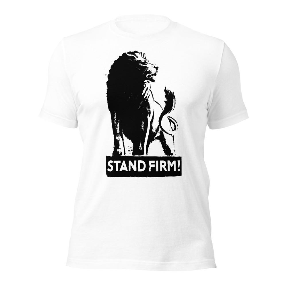 Stand Firm! T-Shirt Christian Lion Faith WWII British Propaganda Soft Tee XS-5XL Unisex T-Shirt XXXXL