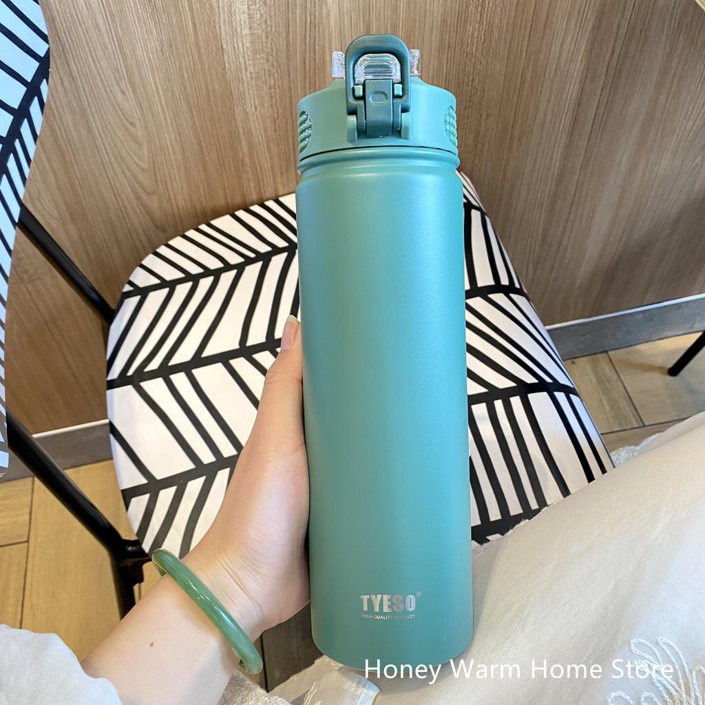 Θερμικό Μπουκάλι Νερού Με Καλαμάκι 750/600ML Μπουκάλι από Ανοξείδωτο Ατσάλι Αθλητισμός Εξωτερικού Χώρου Διατηρεί Ψύξη και Ζέστη Μεγάλης Χωρητικότητας Θερμός