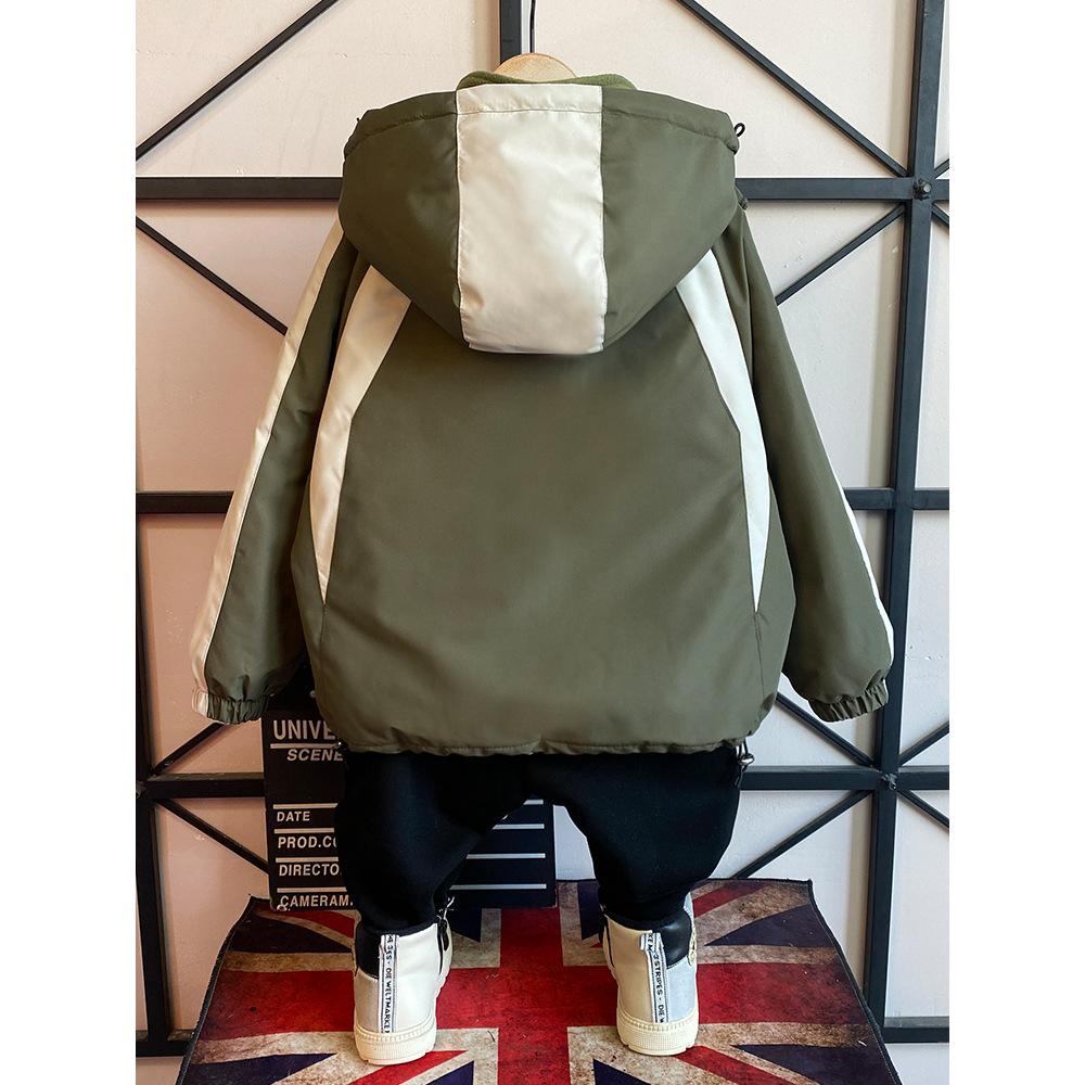 Boys' 2025 Stylish Detachable Outerwear: Cotton-Padded Spring & Autumn Jacket