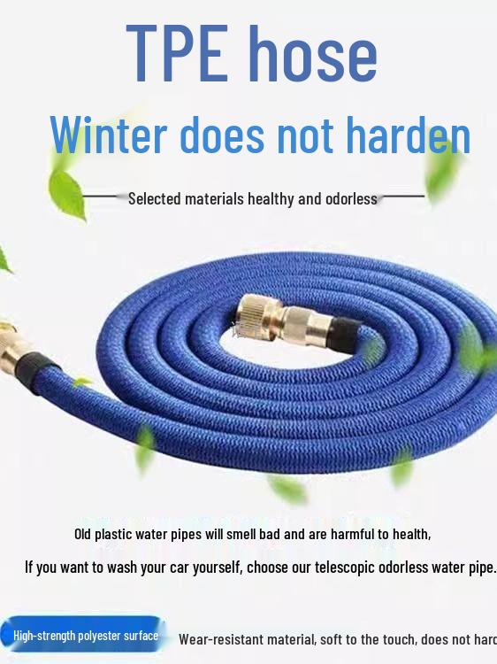 High-Pressure Telescopic Water Hose and Spray Nozzle for Car Wash and Garden Use