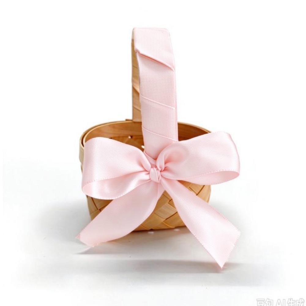 Mini Handwoven Basket with Handle Flower Basket For Home Wedding Decor