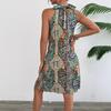 New women's bohemian style pullover sleeveless neck temperament dress beach vacation style