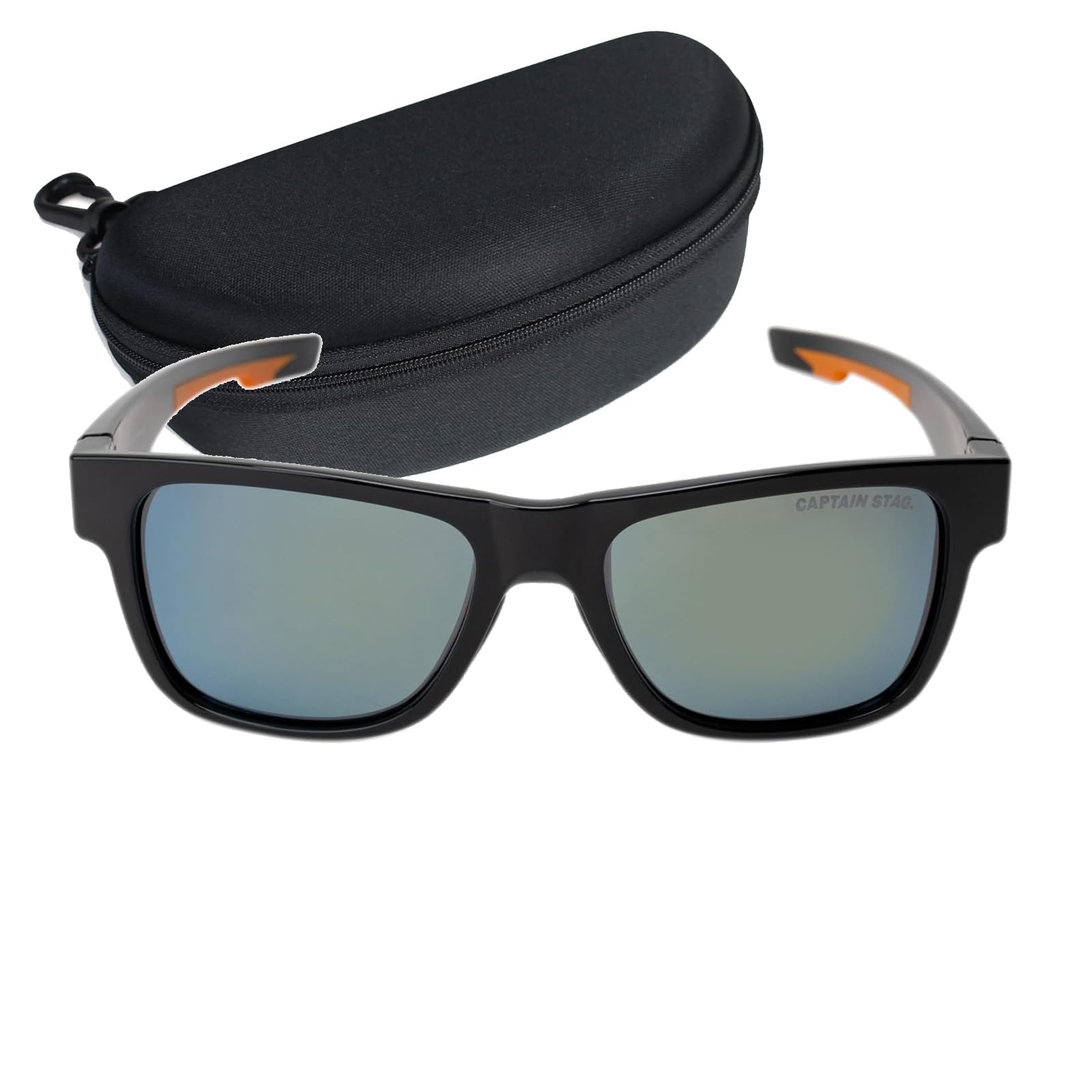 

Polarized Sunglasses with Sunglass Case PC Plastic Smoke Orange Mirror [Captain Stag] Men s CSP-012-1-EH-72 чорний