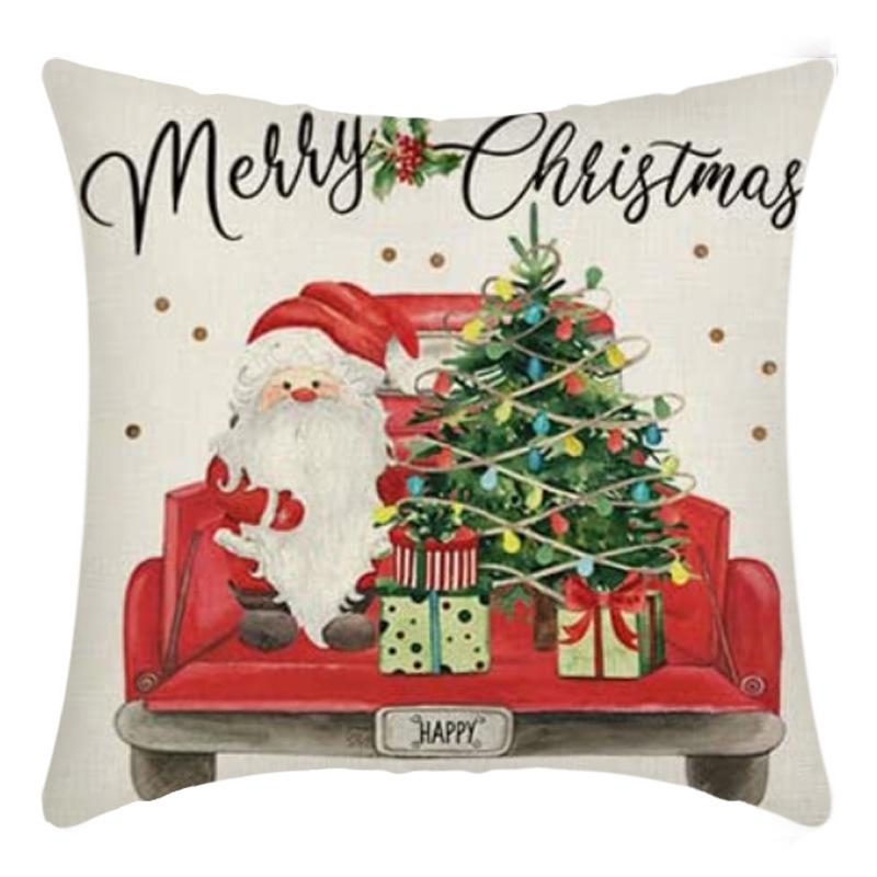 New Christmas Pillowcase Letter Linen Print Home Sofa Pillowcase Bedside Pillowcase