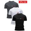 3 Peças Camisetas Masculinas Leves Respiráveis Secagem Rápida Absorção de Umidade Gola Redonda Tops Para Todas as Estações Camiseta Casual