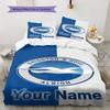 Brighton Hove Albion Custom Name Pattern Bedding Quilt Set Quilt Cover Pillowcase Home Birthday Gift(1 * Duvet Cover + 2 * Pillowcase, Without Core)