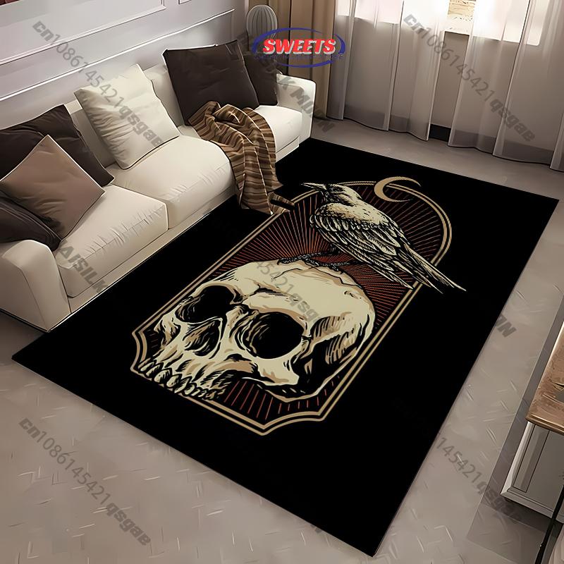 3D Skeleton Crew Printed Carpet Bedroom Living Room Sofa Study Large Area Non Slip Rug Gift Floor Mat for Son Husband Multi Size