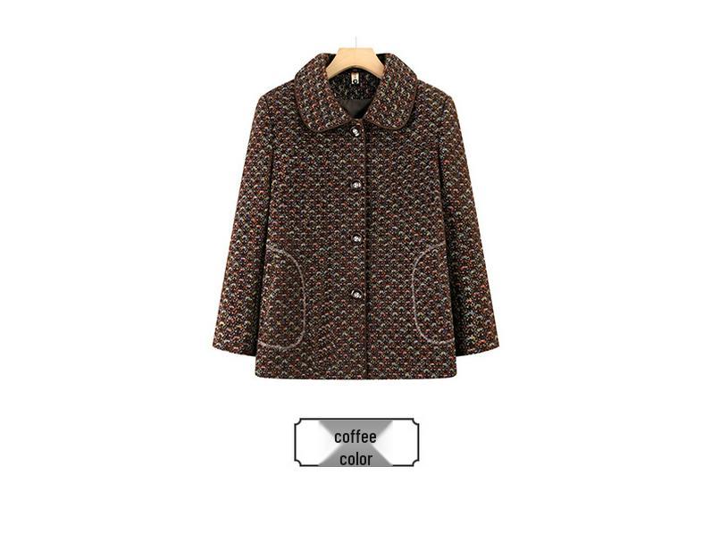 Spring and Autumn Outerwear for Middle-aged and Elderly Women, Plus Size, Short Style, Ages 60-80.