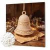 DlY Mini Framed Pearl Painting Kit Beads Christmas Bell Canvas Home Decor Painting