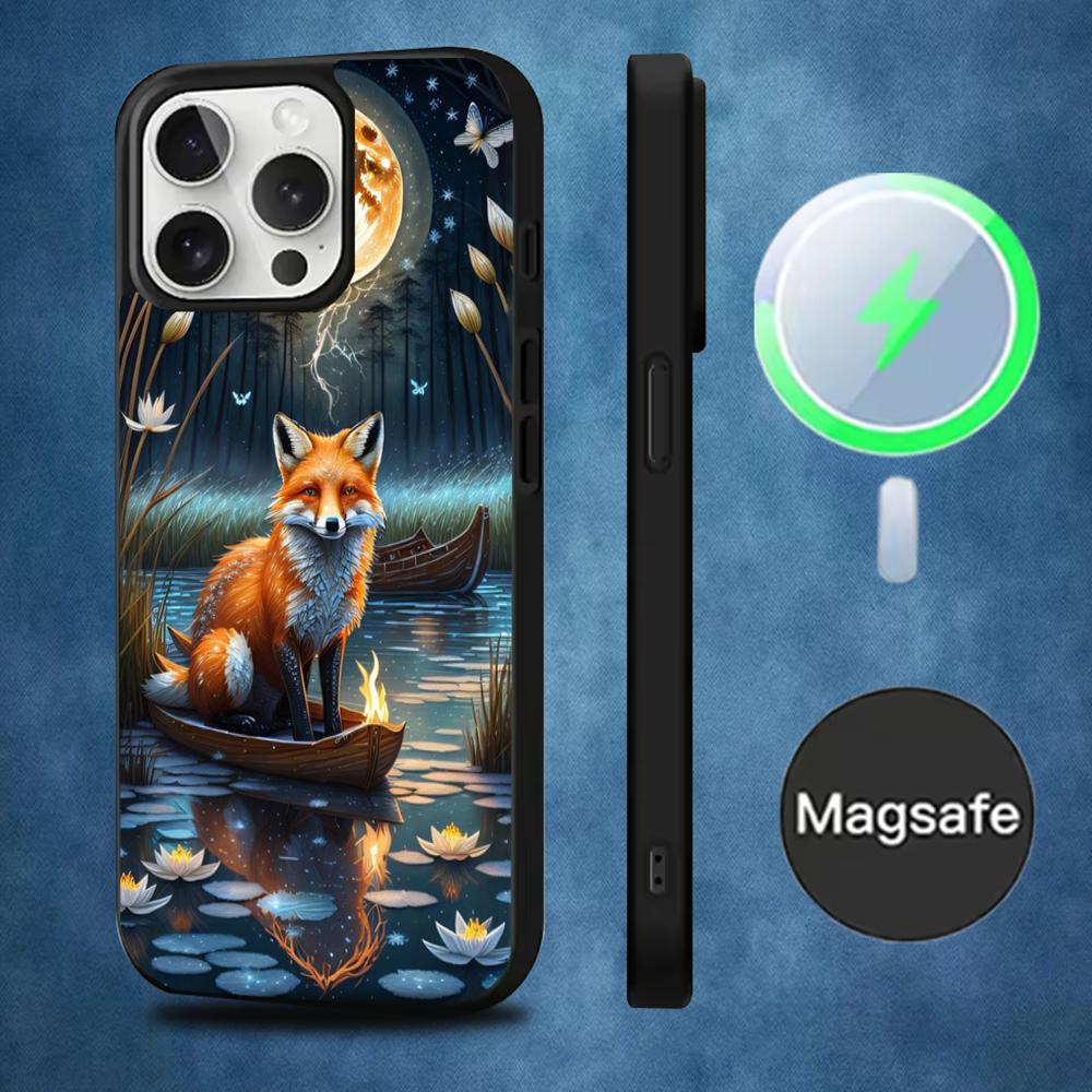 Cute Animal Fox Phone Case For iPhone 16,15,14,13,12,11,Pro,Max,Plus,Mini,Magsafe,Magnetic Wireless Charging Case
