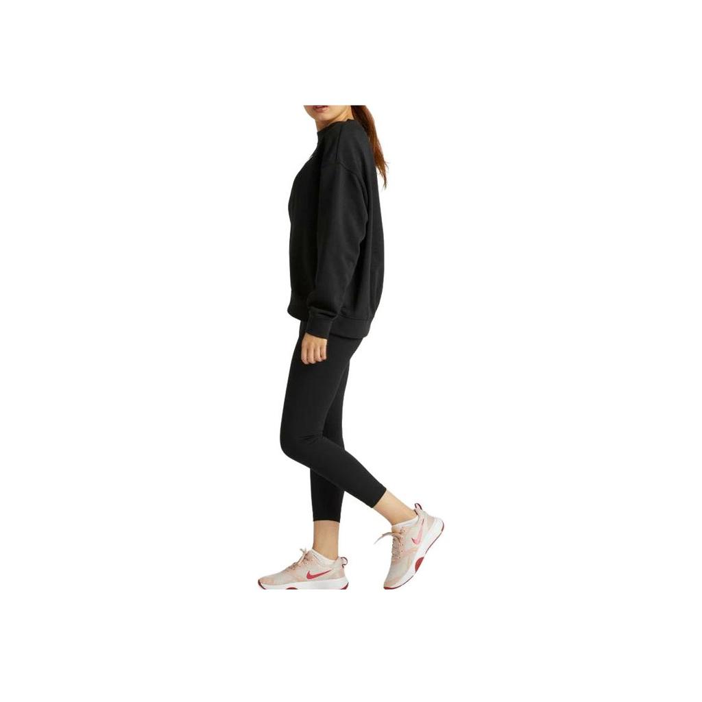 Nike Geometric Logo Print Crew Neck Sweatshirt Women Tops Black DQ5543-010