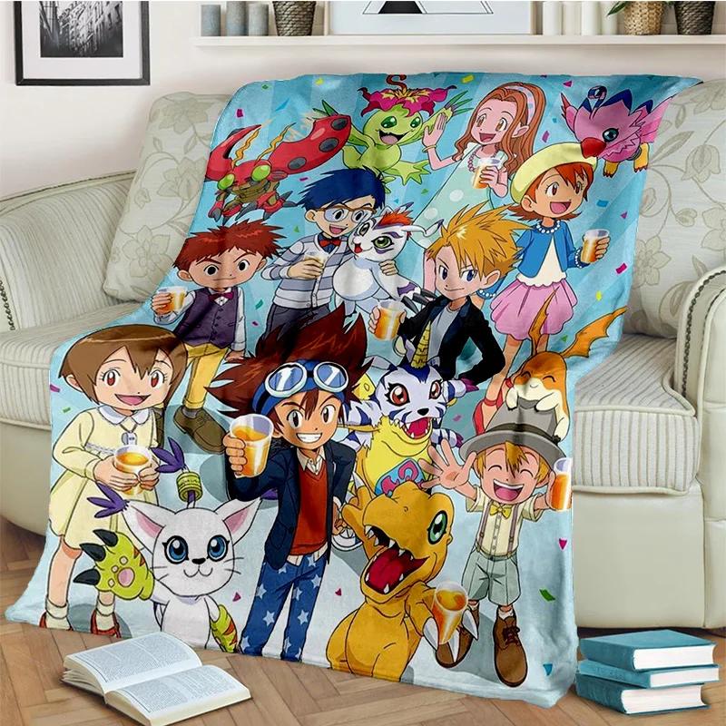 3D Digimon Adventure Monster Cartoon Blanket,Soft Throw Blanket for Home Bedroom Bed Sofa Picnic Travel Office Cover Blanket Kid