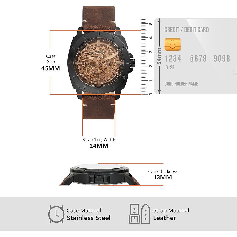 Fossil PRIVATEER SPORT MECHANICAL BQ2429 Pánské automatické hodinky, Hnědé, Oficiálně importováno