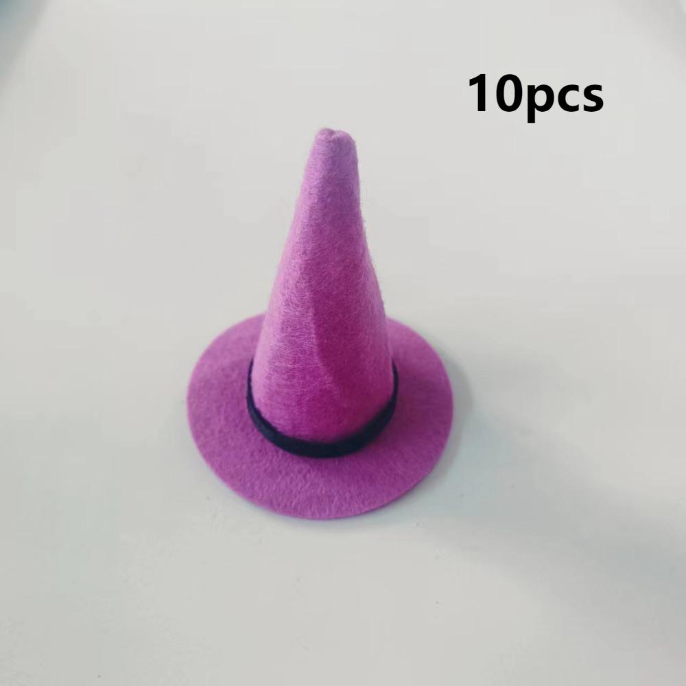 10pcs Wine Bottle Decor Mini Felt Witch Hats 4 Color DIY Wine Bottle Witch Hats Props Party Decoration Wine Bottle Topper
