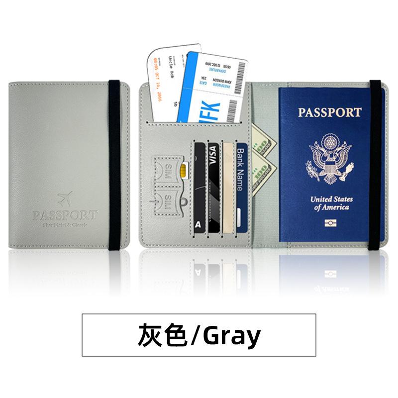Multi-card Strap Passport Protection, This Set of Pu Thickened Leather Passport Clip Can Be Determined LOGO Leather Passport Bag