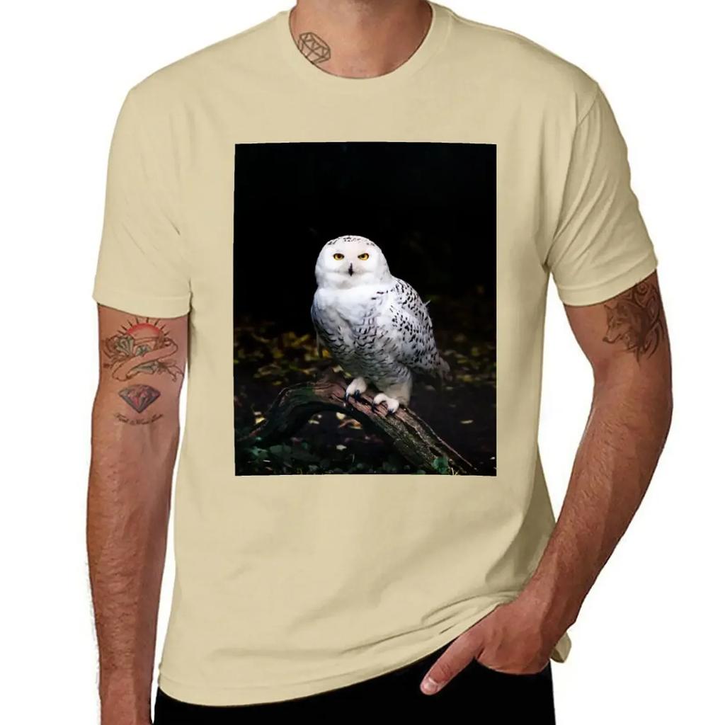 Majestic Winter Snowy Owl T-Shirt Boys Whites Boys Animal Print Customs Design Your Own Mens Funny T Shirts