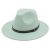 European And American Style Big-Brimmed Top Hat, Metal Ring, Rivet, Belt Accessories, Felt Hat, Light Top Fedora Hat, Foreign Trade Monochrome Hat