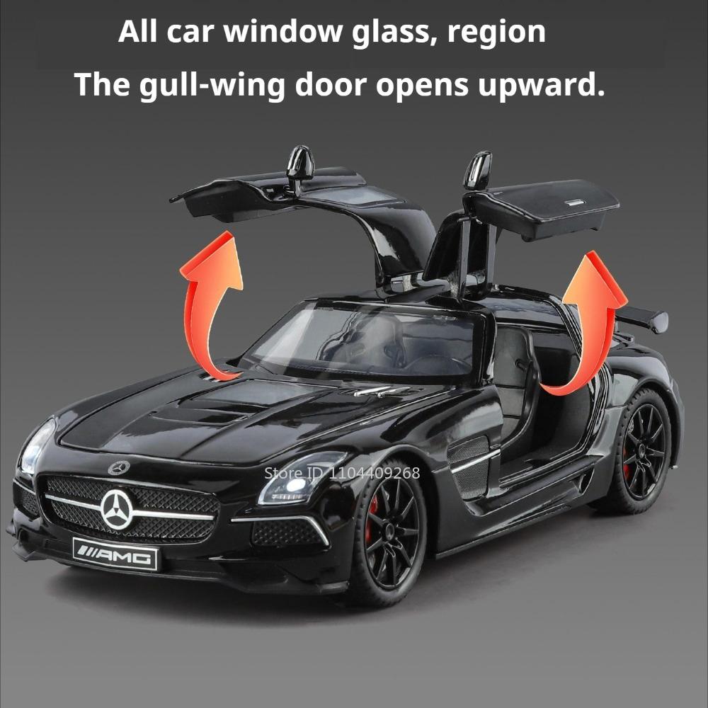 Scale 1:24 SLS 300SL Alloy Sports Car Model Toy Wheel Steering Doors Opened Vehicles Models Metal Diecast Boys Ornaments
