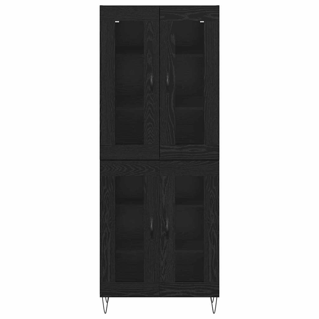 Highboard in Black Oak Look 69.5 x 34 x 180 cm Particleboard