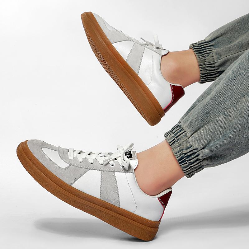 

High Quality Men Casual Shoes Genuine Leathe Mens New Sneakers Fashion Breathable Skate Shoes Men Lace-Up Male Antiskid Flats 37