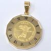 Kotobuki Jewelry Angel Coin Pendant 24K 18K Gold Frame Polishing Cloth and Gift Top, Gold, 1/25 oz, (Includes Set)