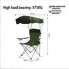 Outdoor folding sunshade chair leisure backrest with armrests fishing camping picnic director chair portable fishing chair
