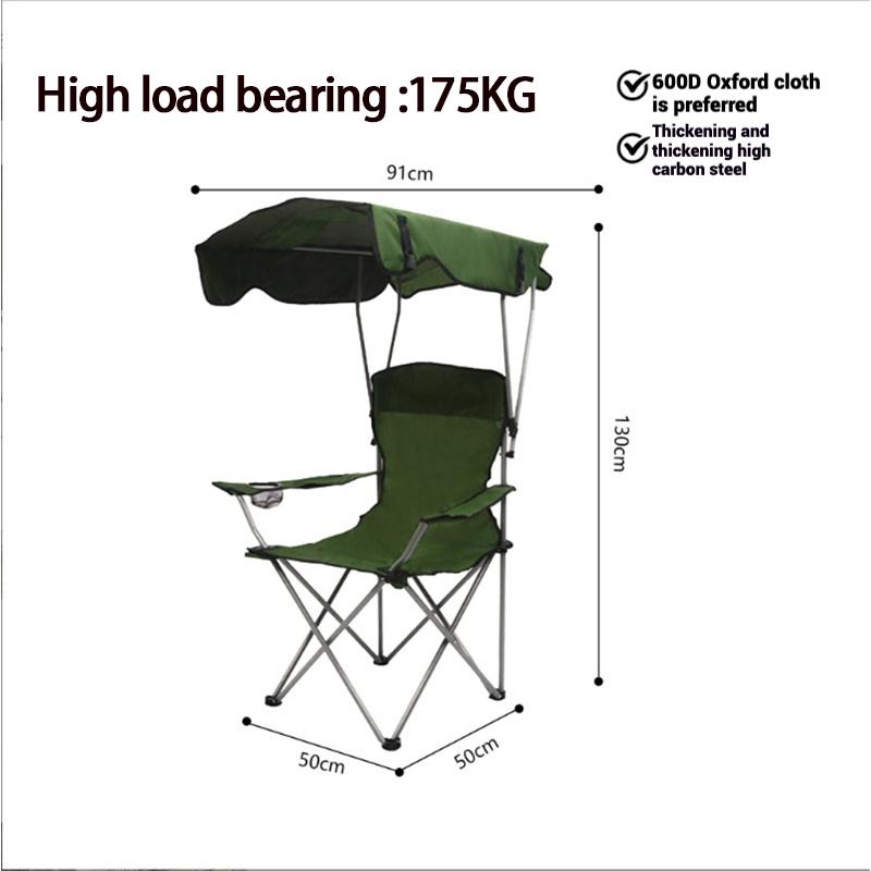 Outdoor folding sunshade chair leisure backrest with armrests fishing camping picnic director chair portable fishing chair