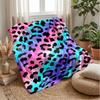 Vibrant Leopard Print Theme Blanket Lightweight Warm Flannel Blanket Decorative Throw Blanket for Home Decoration