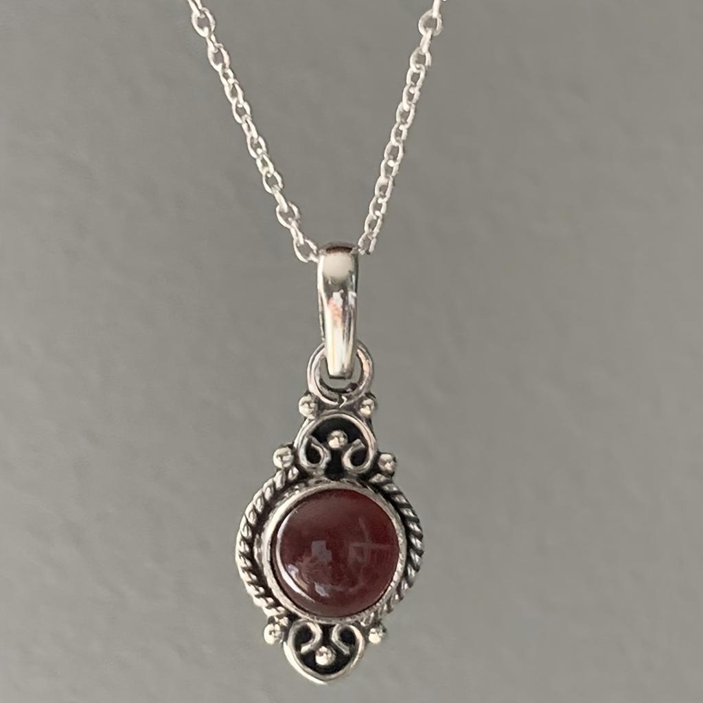 Women Bohemian Artificial Red Crystal Pendant Necklace For Party Prom Jewelry Birthday Gift