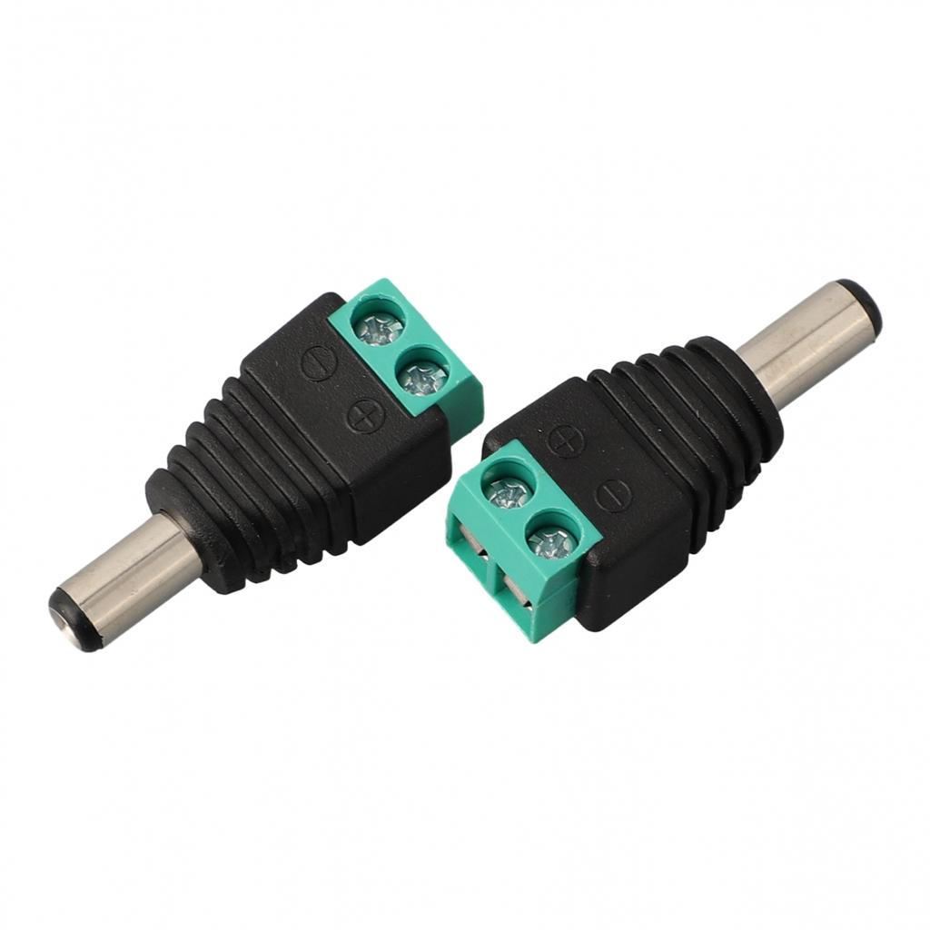 10PCS Male DC Connectors for Power Supply Applications In Black
