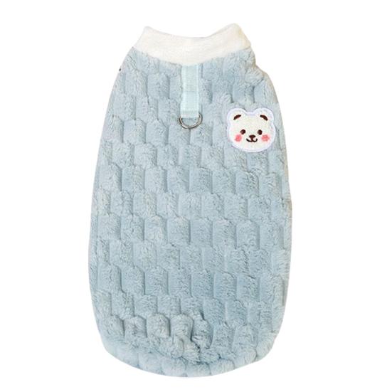 

Пушистая кошачья рубашка Милая теплая одежда для питомцев с D-кольцом Котенок Мультяшное зимнее пальто для маленьких собак Щенки Повседневная одежда Костюм для вечеринки S синий