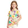 Girls Casual Short Sleeve Print School Uniform T-Shirt for Back to School and Everyday Wear