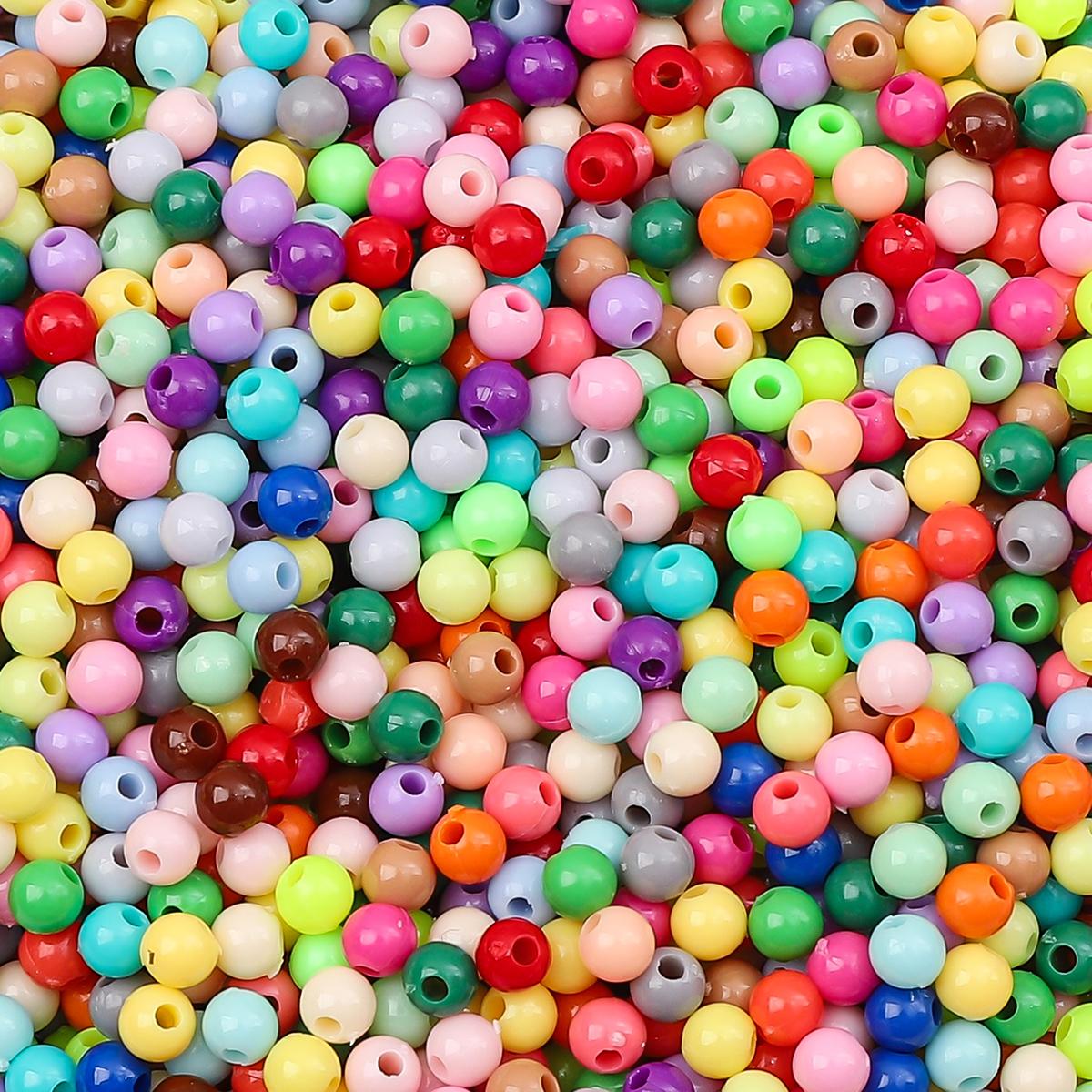 

900 шт. Акриловые бусины Однотонные Круглые Свободные Разделительные бусины для Изготовления Ювелирных Изделий DIY Браслеты Ожерелье разноцветный