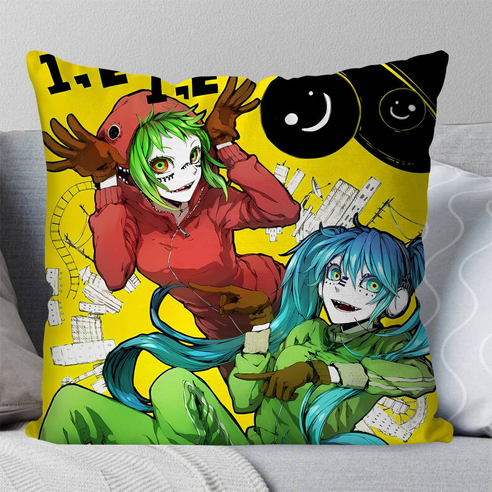 Anime GUMI And Hatsune Miku Matryoshka Pillow Case Square Pillow Bedroom Sofa Leisure Comfort Cushion Car Home Decoration