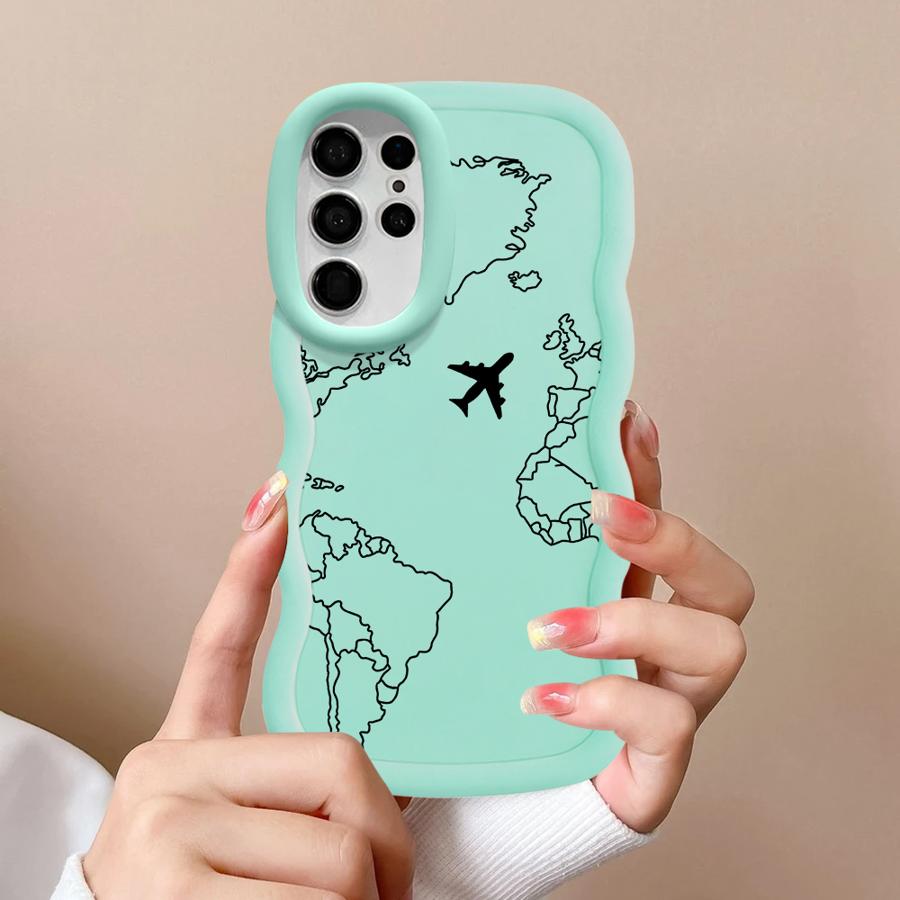 Soft Phone Cover Case for Samsung Galaxy S21 S24 S22 Ultra S25 A26 A25 S20 FE S23 Plus A55 A34 A35 A24 A54 A36 World Travel