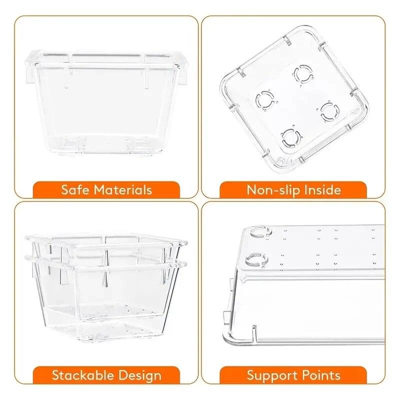 10PCS Household Plastic Transparent Drawer Storage Box Set 5-size Multifunctional Bathroom Bedroom Desktop Storage Box