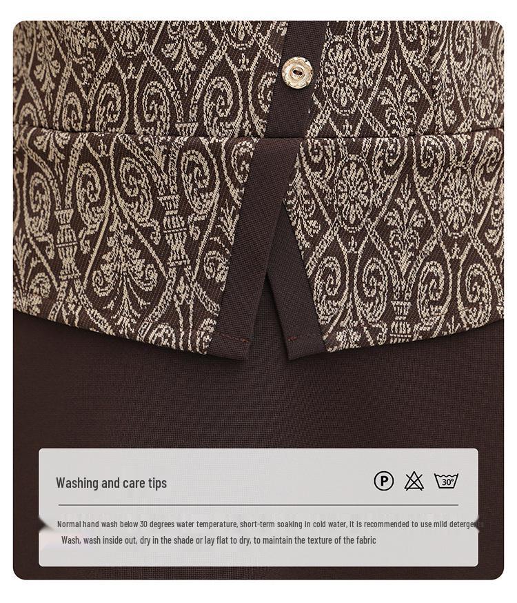 2025 Spring & Autumn Long-Sleeve Two-Piece Dress for Middle-Aged Women