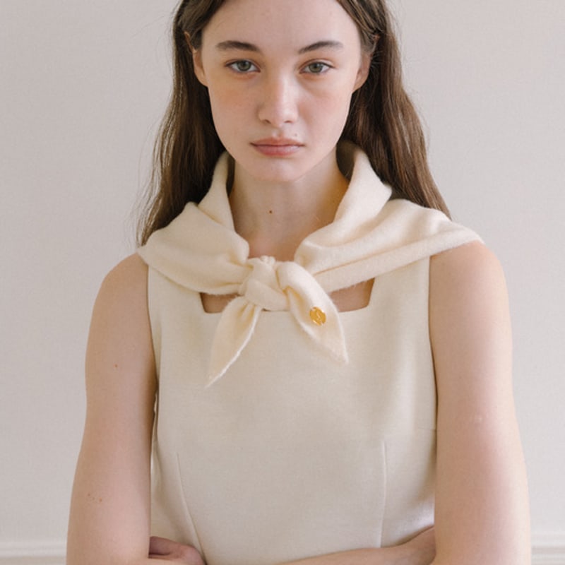 

Laminez Basic Wool Knit Scarf - Ivory Free