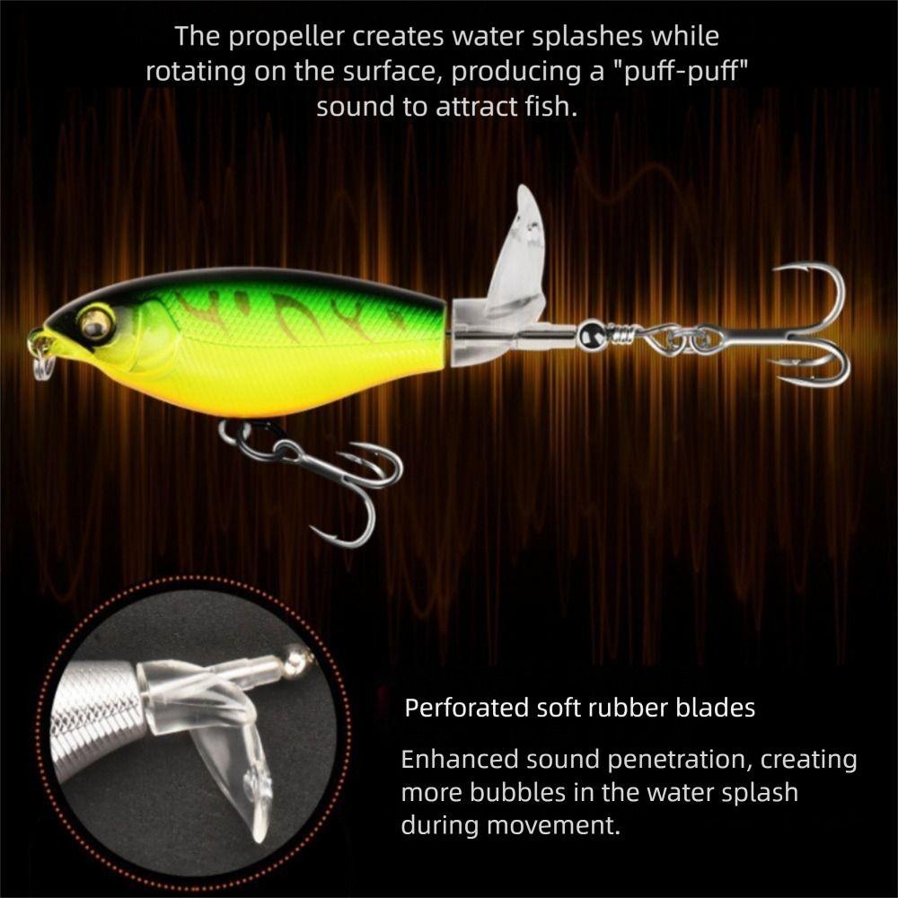 Treble Hook Floating Tractors Propellers 360° Rotate Fake Baits Professional Lure Bait  Blackfish