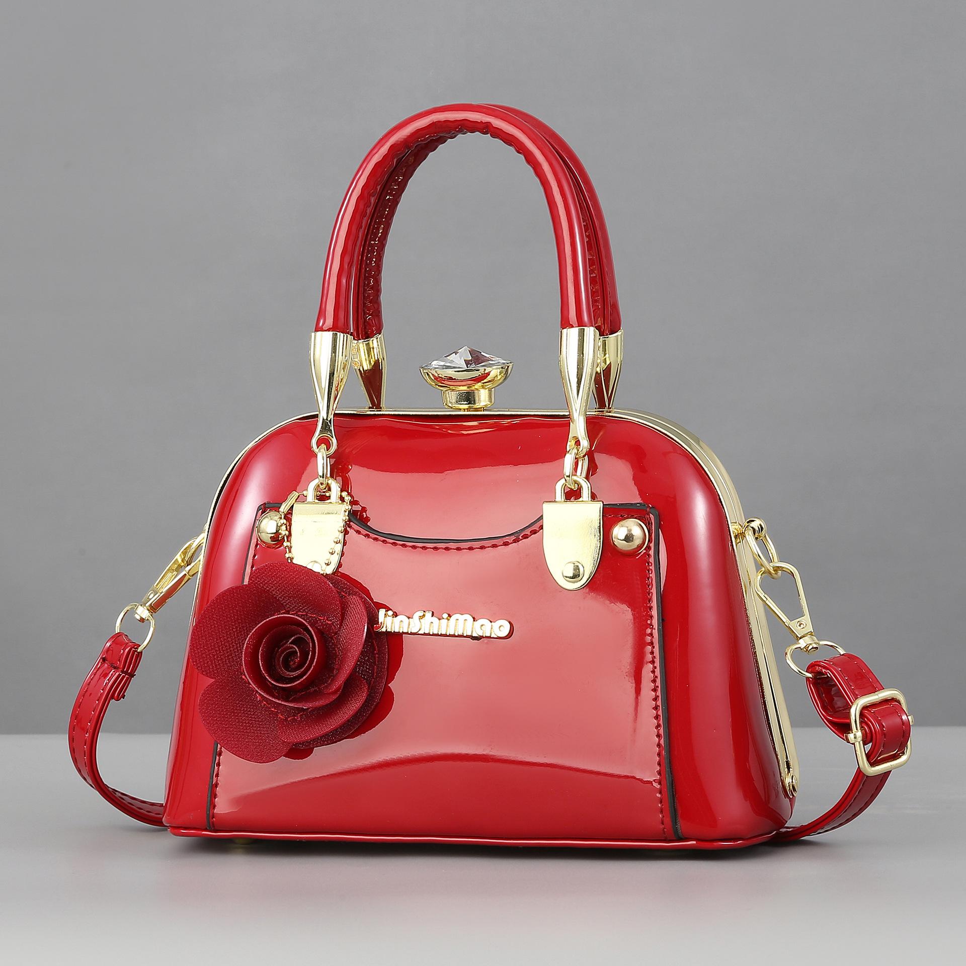 

Текстурированная яркая кожа европейская и американская модная сумочка сумка через плечо большая вместимость сумка-мессенджер сумка-ракушка вечерняя сумка 21*11*14*8 красный