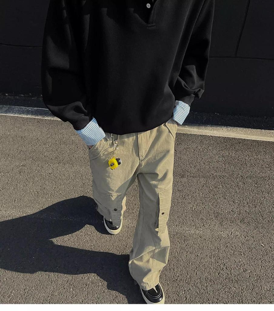 Unisex Color Block Patchwork Lapel Hoodie - Autumn Long Sleeve, Loose Fit