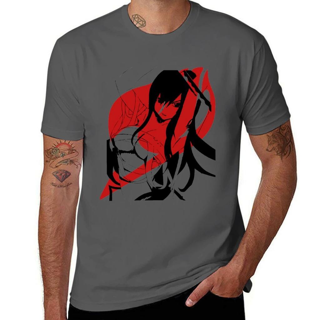 Erza Scarlett from FairyTail TShirt Large Size Casual Short Sleeve Top