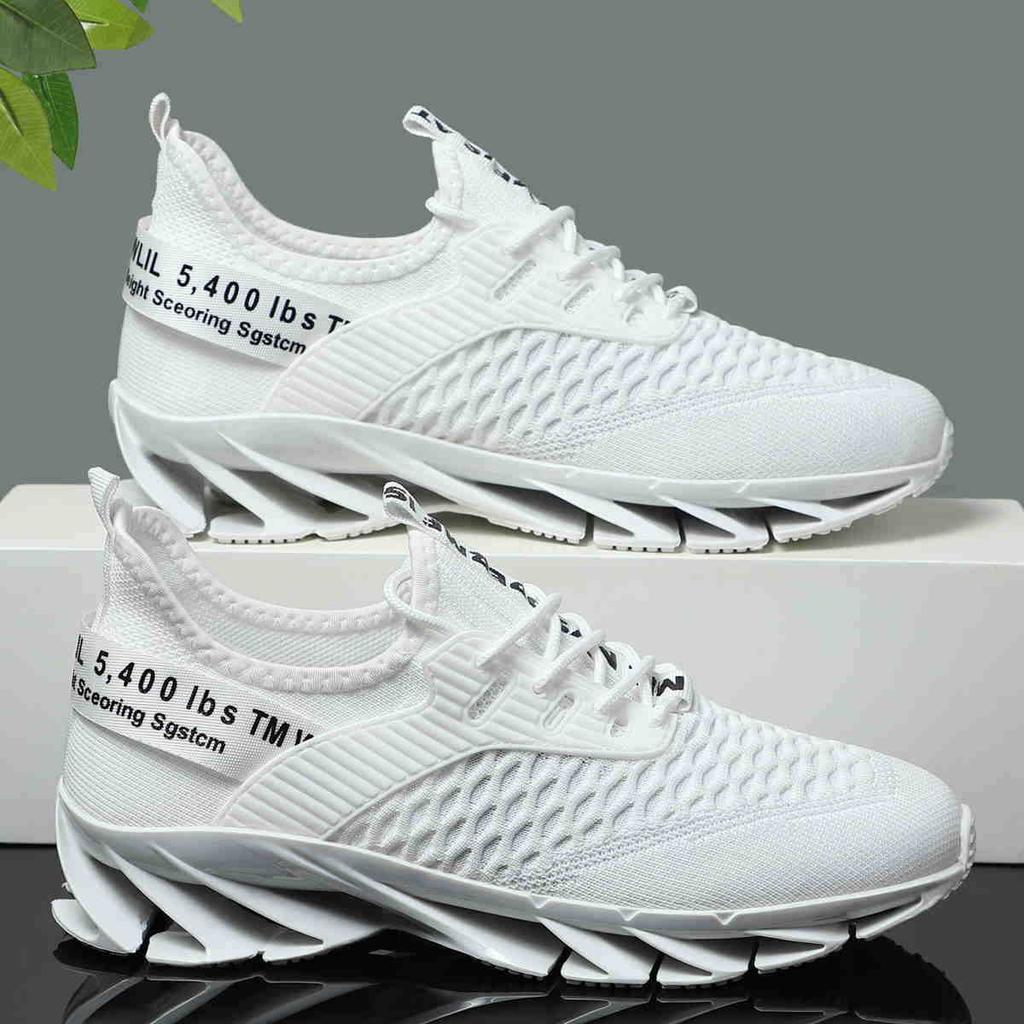 Men's shoes autumn breathable fly weaving casual men's trend blade fish scale sports