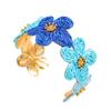 Bracelet Floral Fait Main en Rafia et Alliage Bijoux Bohèmes Légers Élégant Accessoire de Poignet pour un Usage Quotidien