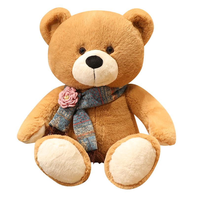 High Quality Plush Toy Scarf Bear Doll Soft Stuffed Animal Children Birthday Gift Pillow Home Living Room Bedroom Decor