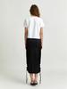 Muse Lily Side String Belted Satin Cargo Long Skirt_Black