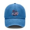 Vintage Washed Baseball Hat Unisex - USA Flag "250" Print Polyester Adjustable Sun Cap Breathable Patriotic Streetwear Outdoor Sports Cap For