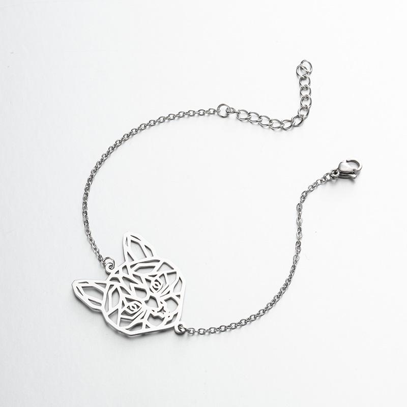 Stainless Steel Cat & Leopard Pendant Bracelet - Cute, Simple Design